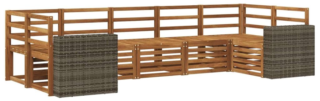 vidaXL Ecksofa Set 7 pcs Natur Massivholz Akazie