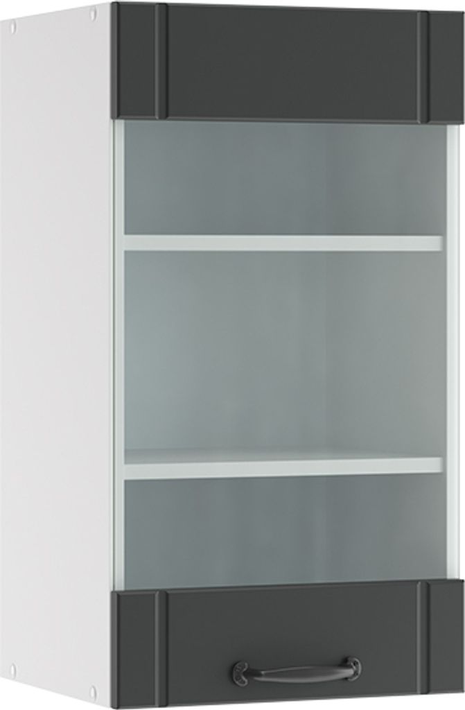 Küchenglasschrank Vicco Fame-Line Anthrazit Landhaus 40 cm, Model 36028