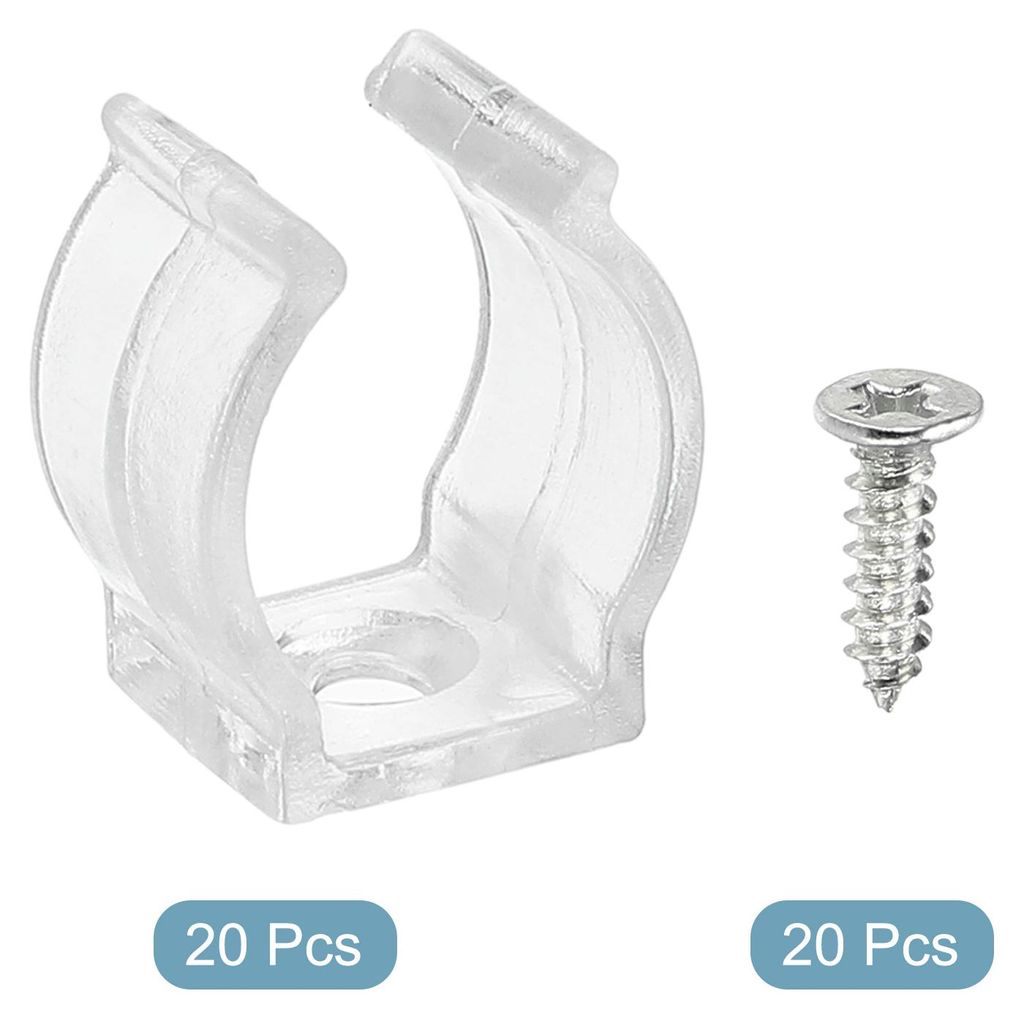 T5 U LED-Lichtstreifenclips LED-Lichtstreifen Befestigungsklemmen Klemme Halterung Kunststoff Rohrschellen fš¹r LED Deckenleuchte Paket mit 20