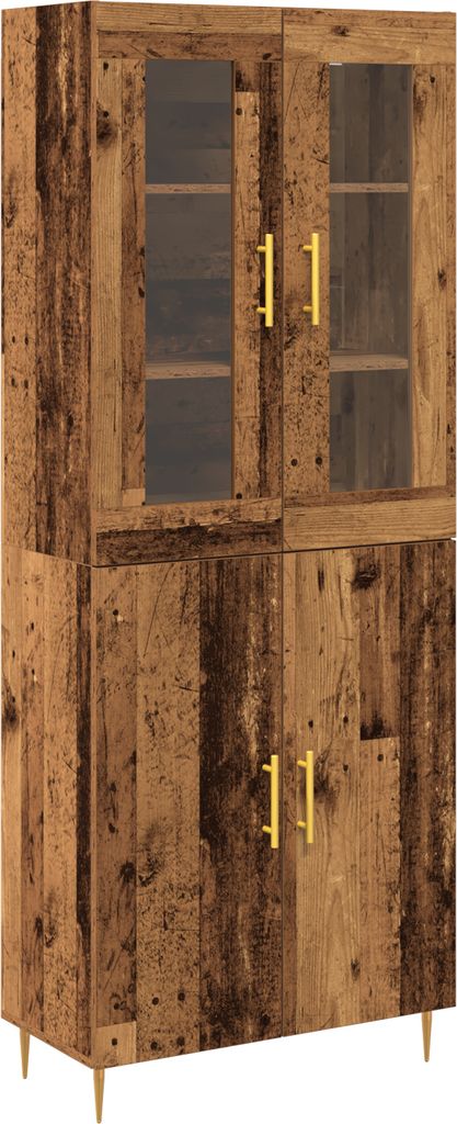 2025 Moderne Highboard Altes Holz 69,5x34x180 cm Ingenieurholz - Anrichte Kommoden Hommie50835