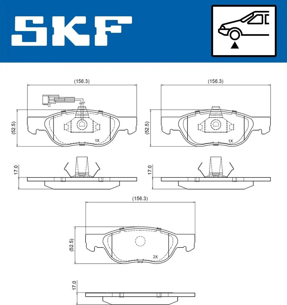 Plaquettes de Frein Avant SKF VKBP 80774 E pour FIAT PUNTO (188)