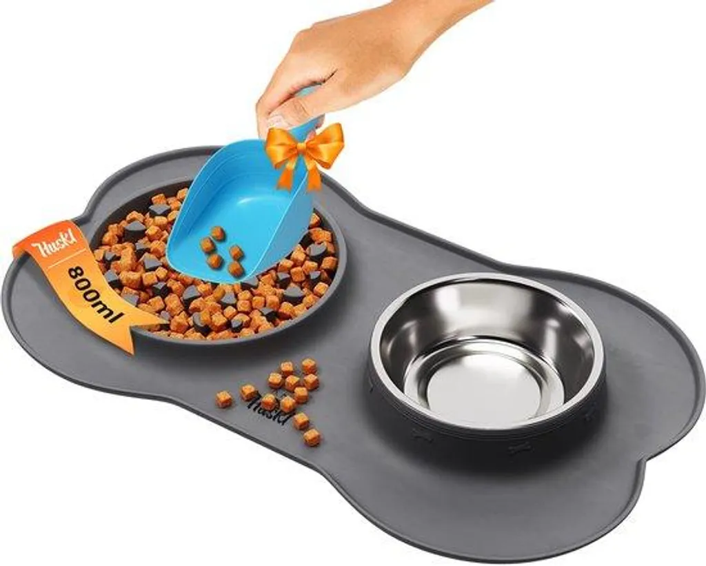 Gamelle silicone anti-glisse 800 ml haute résistance pour chien et chat
