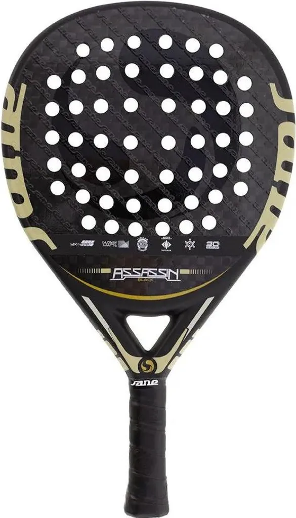 Sane Padel Assassin - Raquette Carbone Noire Haute Performance Homme
