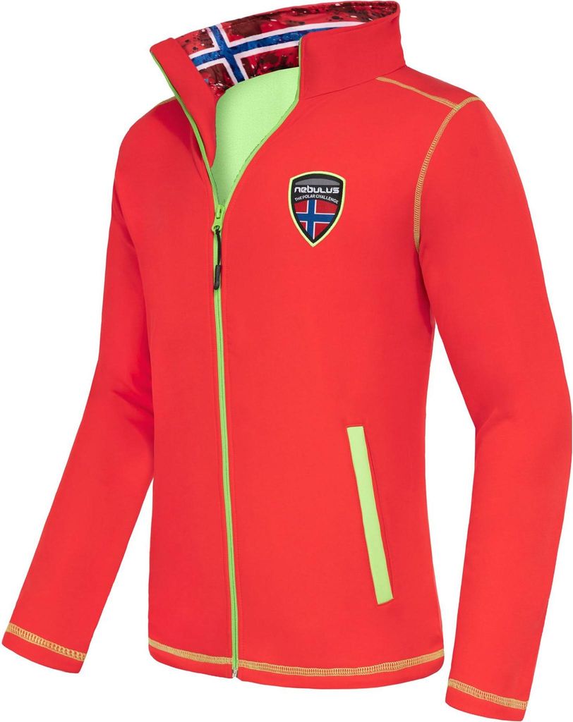 Nebulus Softshelljacke MARQUES Herren, warme Outdoorjacke, praktische & vielseitige Übergangs-Jacke, P5551 - Herren, rot-lime, L
