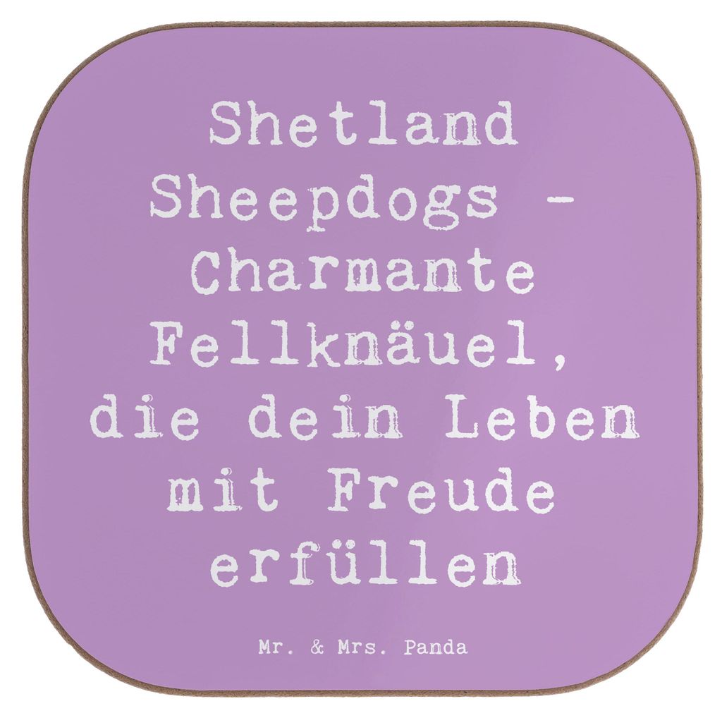 Mr. & Mrs. Panda Untersetzer für Gläser Spruch Shetland Sheepdog Glücksbringer - Lavendeltraum - Geschenk, bieruntersetzer, Hunderassen Pflege, ...