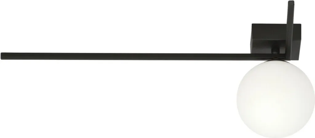Plafonnier Anti-Éblouissement Imago Noir Verre Opale E14 pour Intérieur