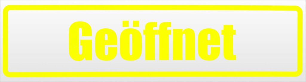 Kiwistar Geöffnet Magnetschild Schild magnetisch - 45cm Neongelb - Magnetfolie für Auto PKW Kfz