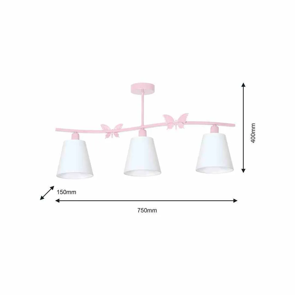 Mini Spot Plafonnier 3 Spots Rose Vif - Éclairage Orientable - 5