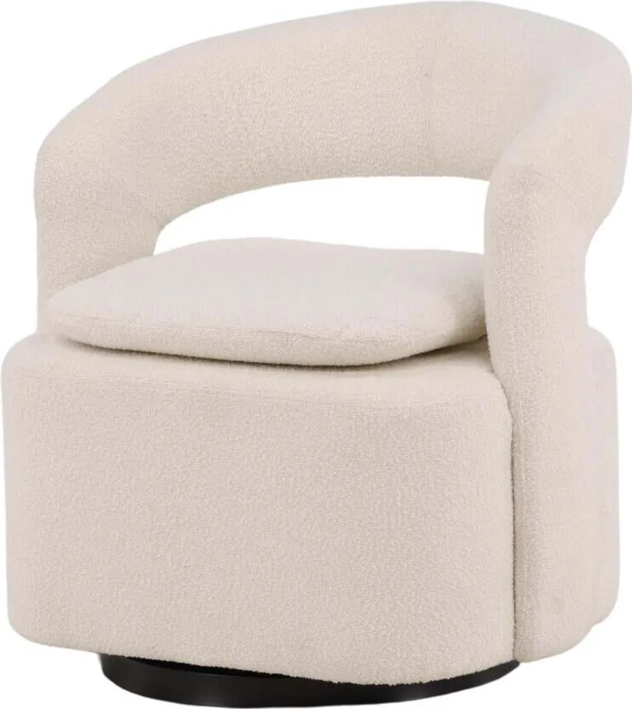 Fauteuil Laurel Beige et Noir FURNLUX 69cm pour Salon Chic