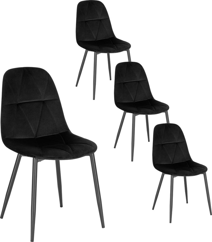 EUGAD 4er Set Esszimmerstühle, Samtbezug, Polsterstuhl aus Produktbild 