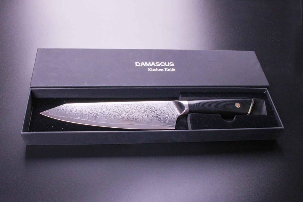 Kochmesser und Küchenmesser Damast Edelstahl Chefmesser mit 20 cm Klinge extra scharf Profimesser