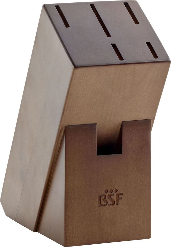 BSF Chicago Messerblock, leer, 6 Braun platz für 5 Messern Dunkles Birkenholz