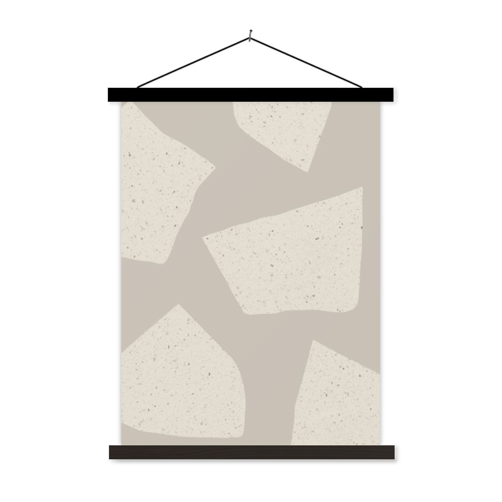 MuchoWow Textilposter Terrazzo - Abstrakt - Pastell - Muster 90x120 cm mit schwarzem Rahmen - Dekoration