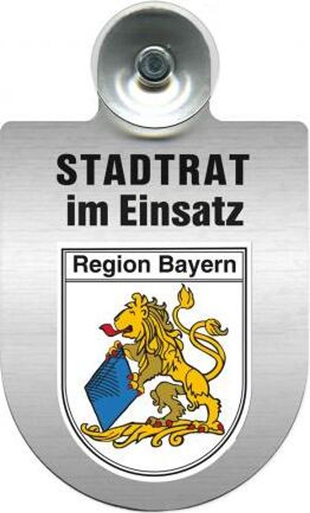 Einsatzschild Windschutzscheibe incl. Saugnapf - Stadtrat im Einsatz - 309394 - incl. Regionen nach Wahl Color - Region Bayern