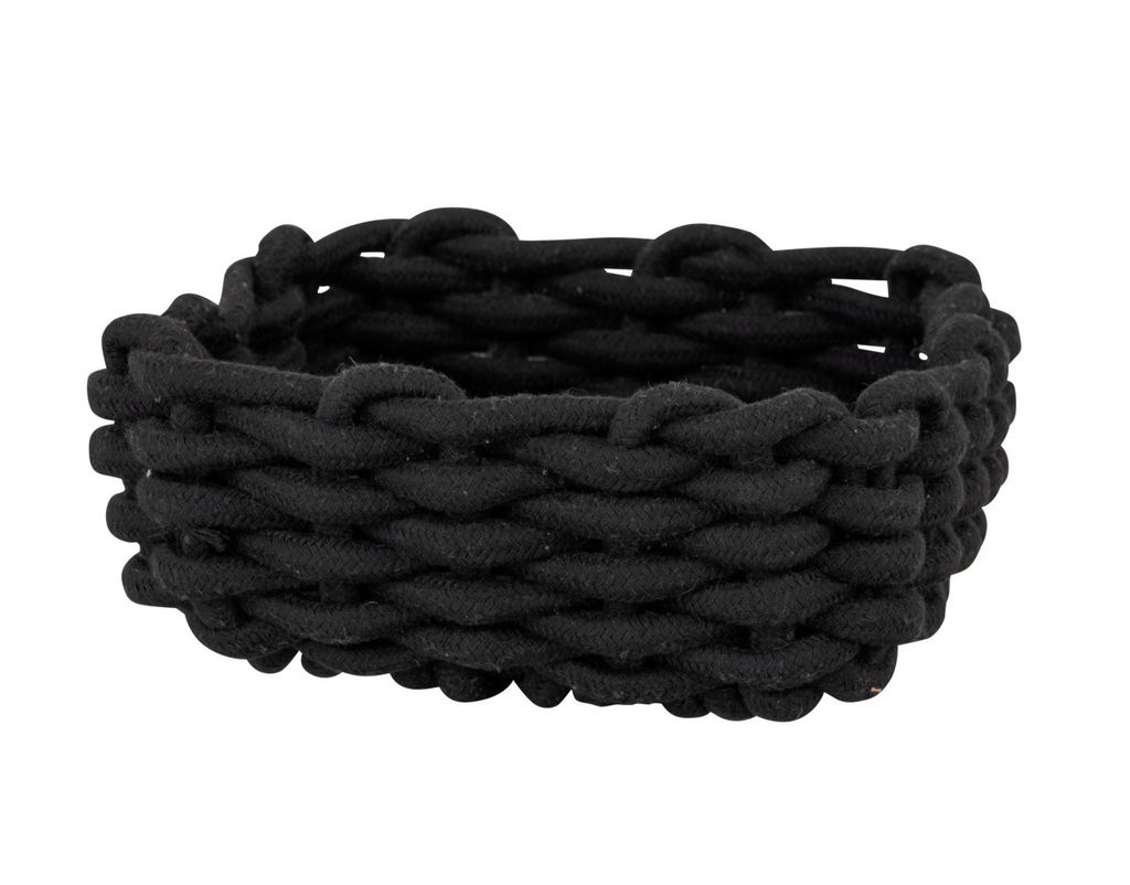 SCHÖNER WOHNEN-Kollektion Badkorb Mod. Melara M, Schwarz, aus Baumwolle Rope