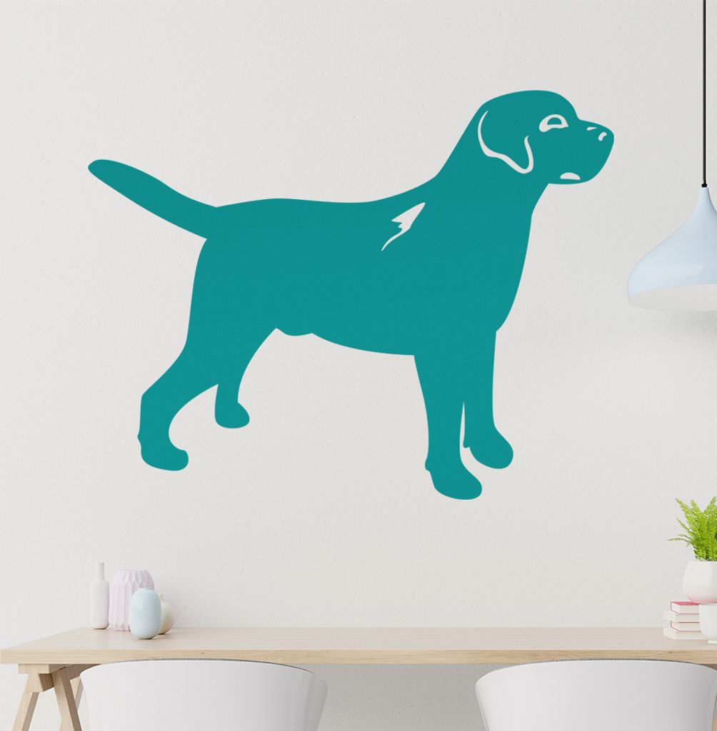Hund Wandtattoo in 6 Größen - Wandaufkleber Wall Sticker - Dekoration, Küche, Wohnzimmer, Schlafzimmer, Badezimmer