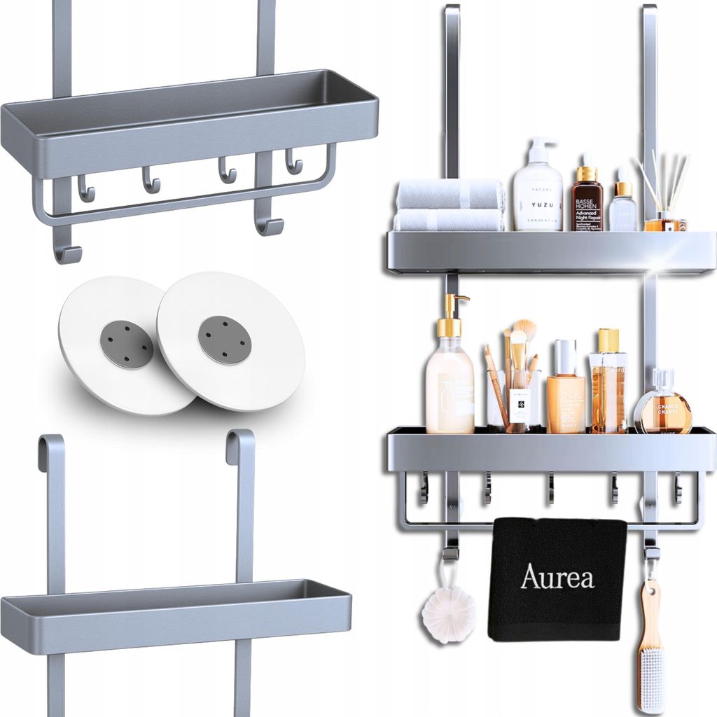 Duschablage - Aluminium - Ohne Bohren - Duschregal Hängend Produktbild 