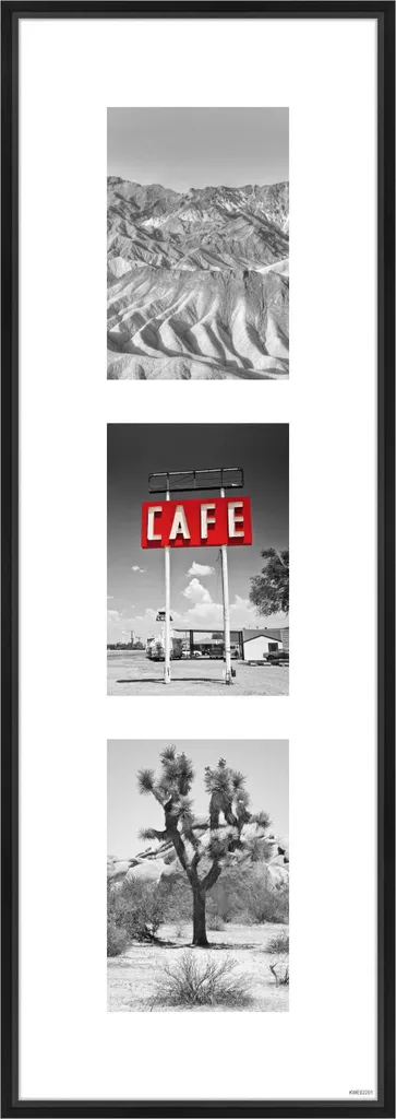 Cadre Gallery Junior noir 3 photos 10x15 en alu pour décorer vos murs vides