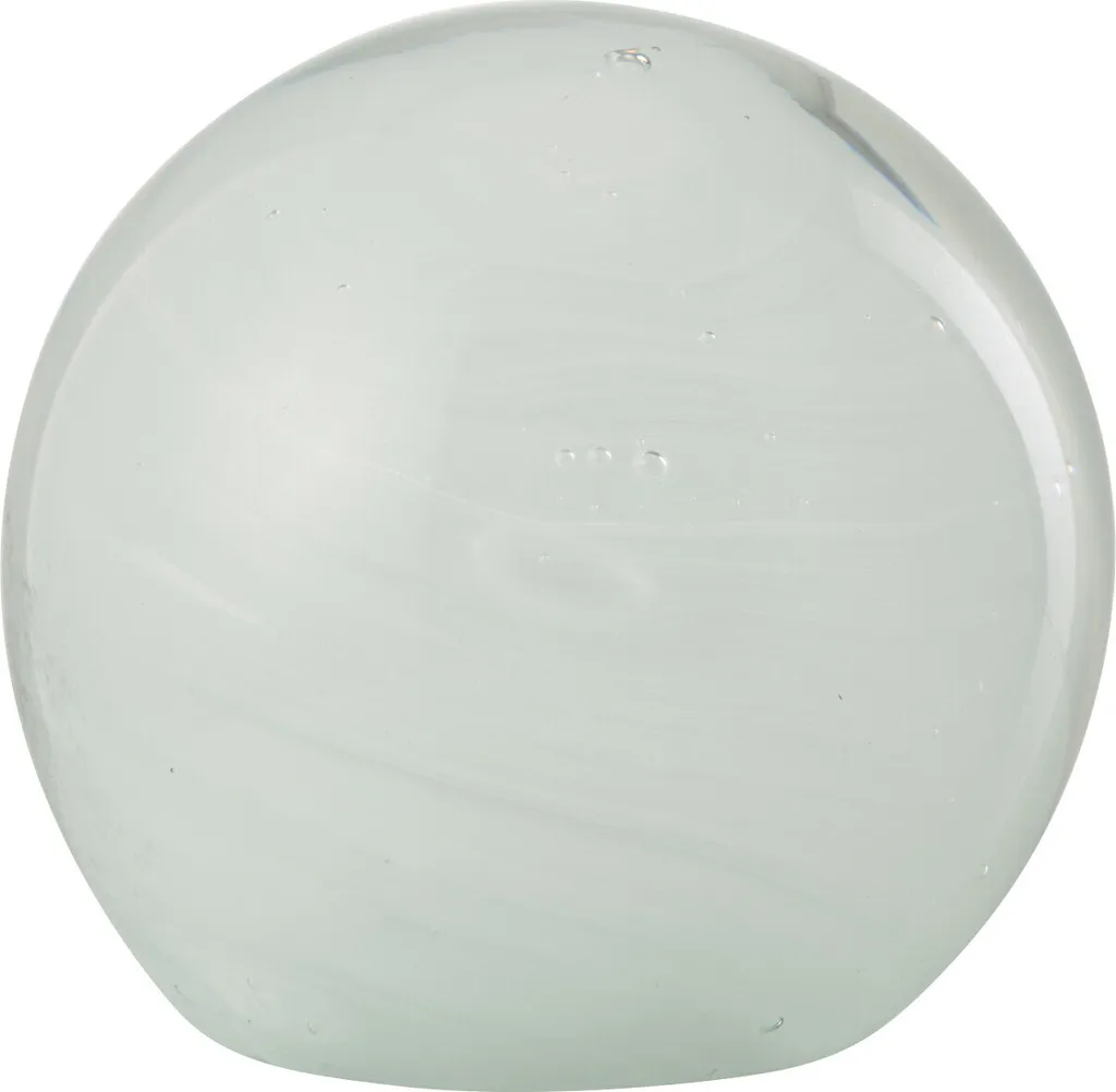 Objet de Décoration Presse-papiers en Verre Twister Blanc Forme Ronde