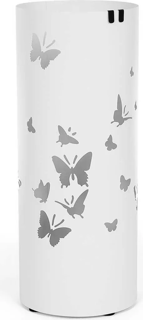 Rangement porte-parapluie design blanc avec bac récupérateur d'eau amovible
