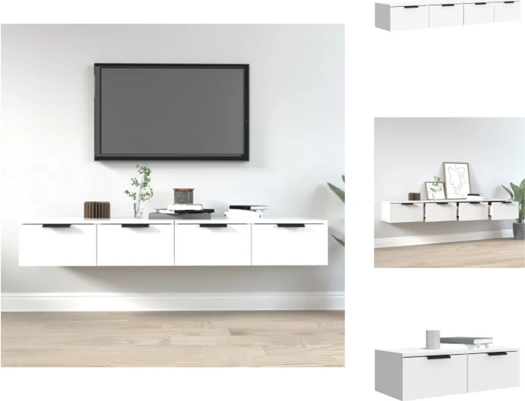 Meuble de rangement mural blanc lot de 2 étagères fermées vidaXL