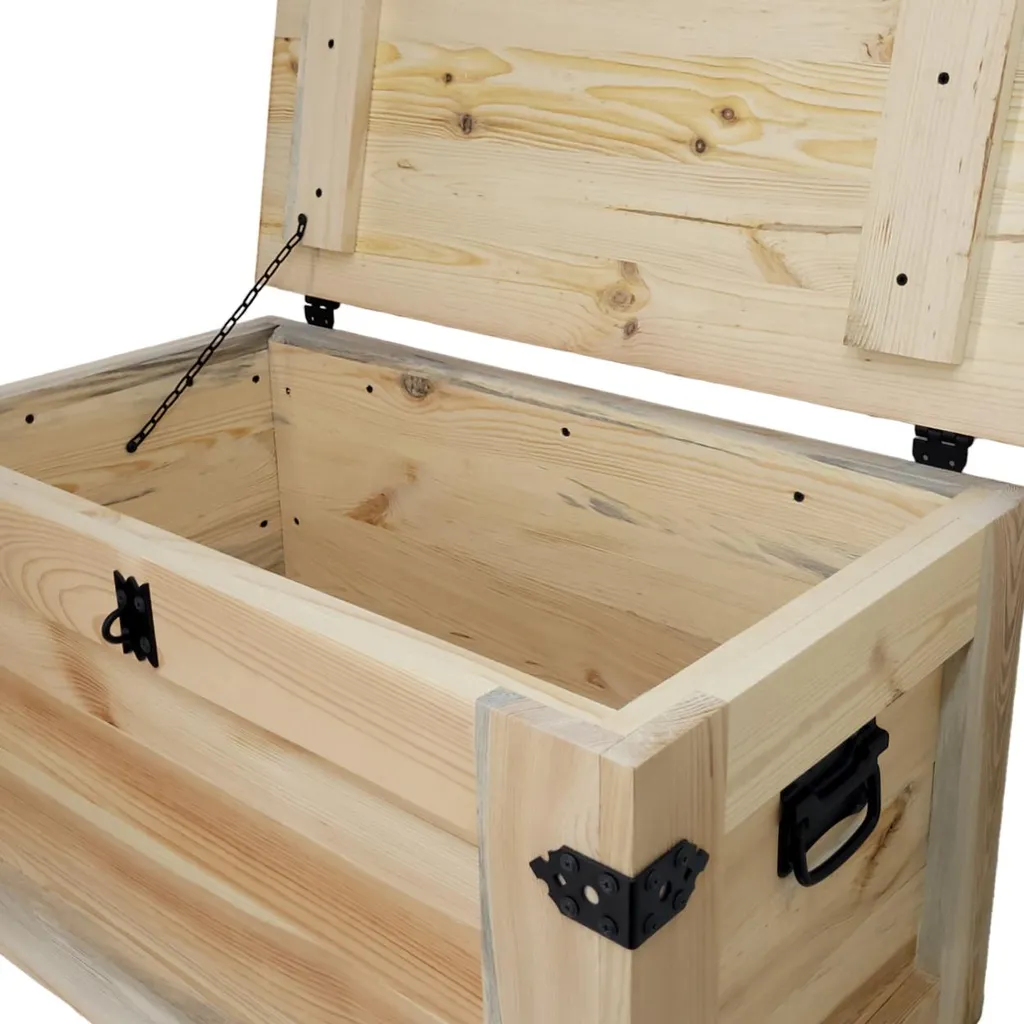 Bac de rangement 80 cm en bois pour jouets et bûches avec roues mobiles - 11