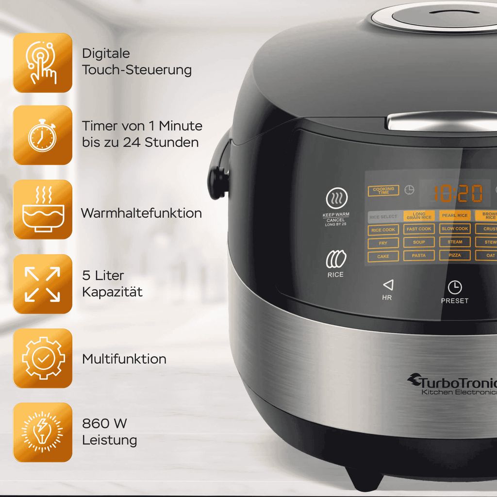 Multikocher Tefal TurboTronic Multikocher 5L – 8-in-1 Küchenhelfer