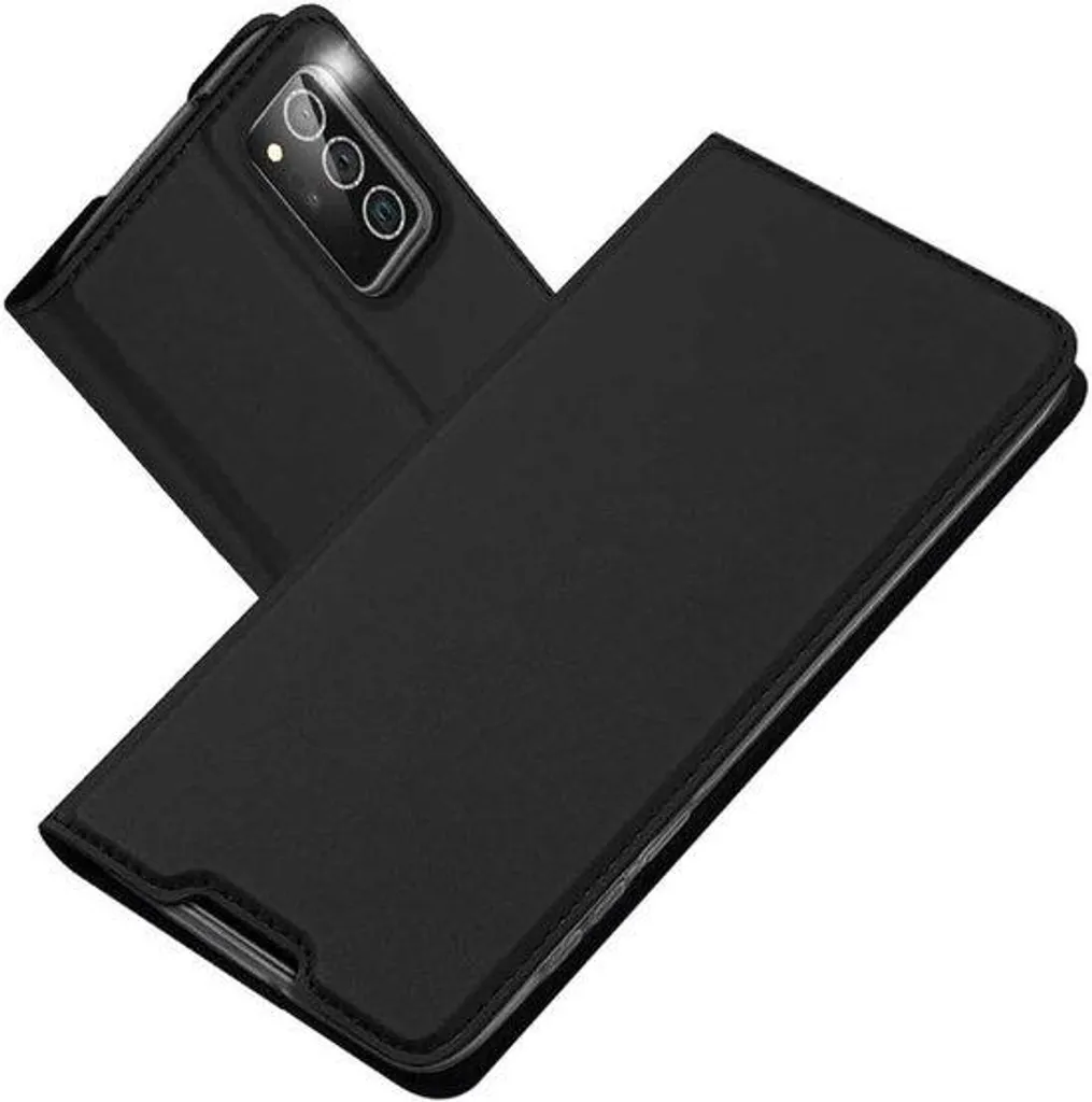 Étui luxe Galaxy Note 20 cuir noir antichoc avec porte-carte intégré