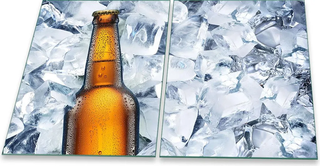 Copri Piano Cottura 2 Pezzi 2x40x52 Birra Brown - Vetro Temperato