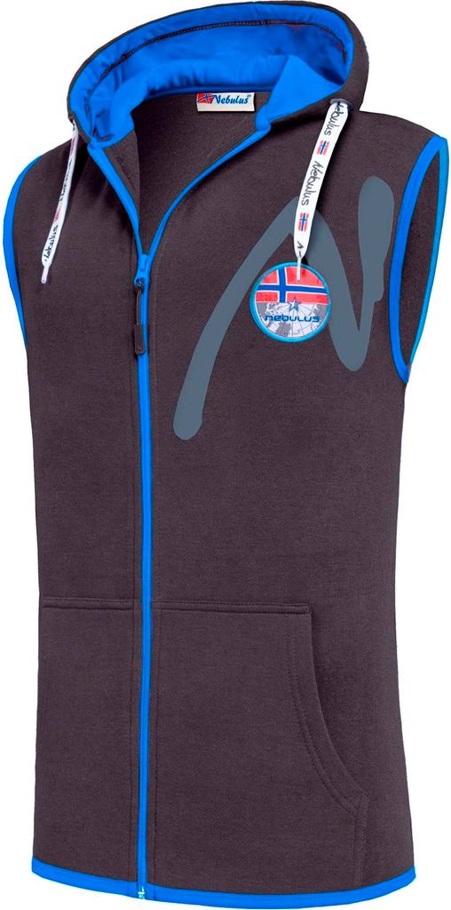 Nebulus Weste NORVI Herren, leichte Kapuzenweste, armellose Jacke, P6660 - Herren, schwarz-kobalt, XL