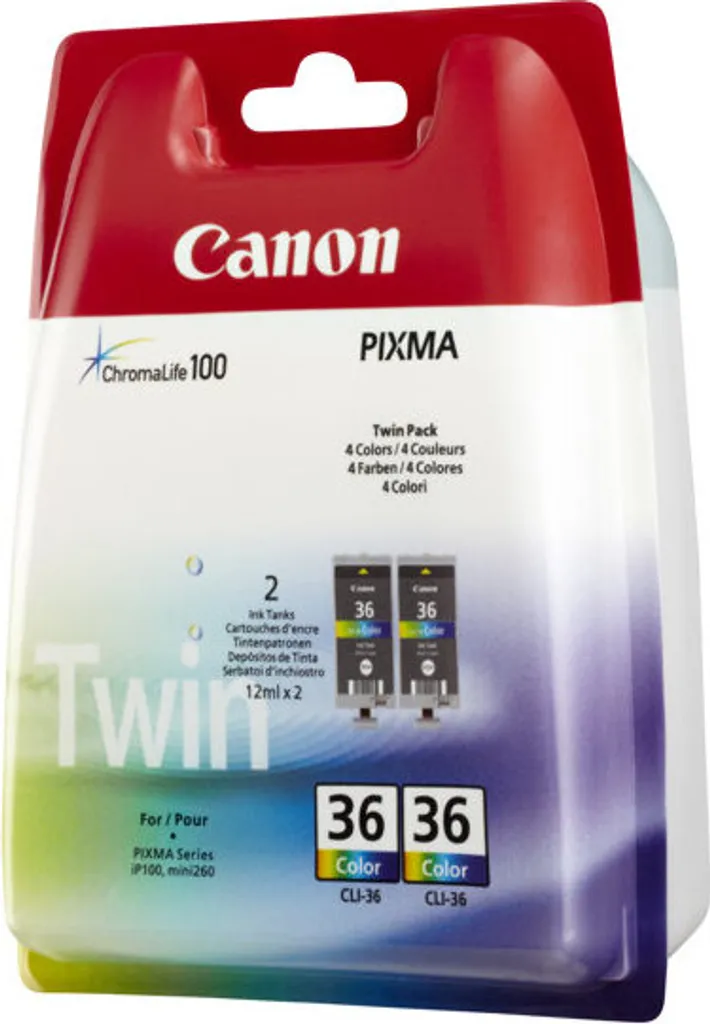 Évitez les pannes d'encre avec le pack double Canon CLI-36 couleur - 6