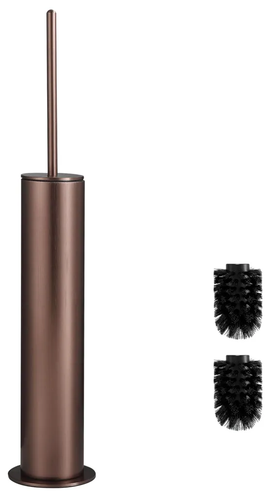 Brosse de toilettes anti-rouille or rose avec têtes interchangeables