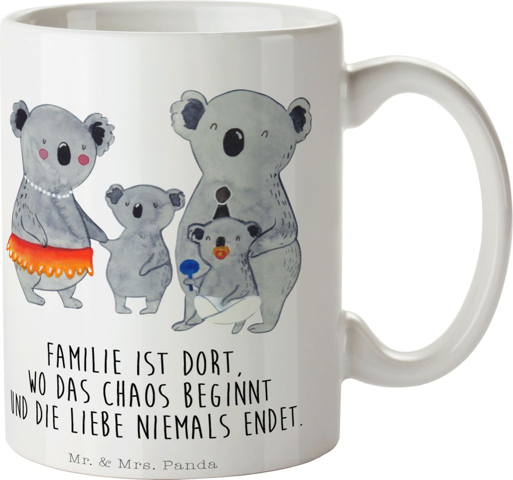Mr. & Mrs. Panda Kaffeetasse Koala Familie - Weiß - Geschenk, Family, Tasse, Pott, kaffeebecher bedruckt, Vatertag, Kinder, Geschwister, Keramikta...