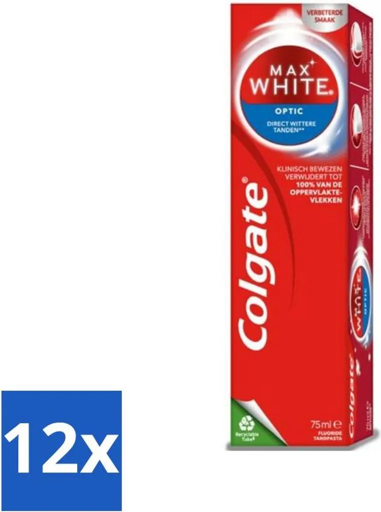 Colgate Max White Optic 12 Pezzi 75ml: Sorriso Bianco Subito