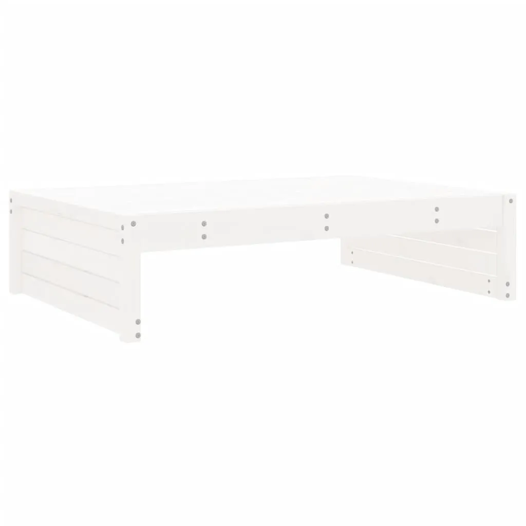 SYFAX™ Poggiapiedi da Giardino 120x80 cm Legno Massello di Pino Bianco