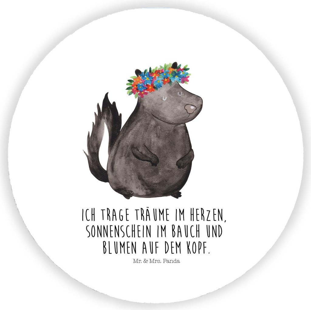 Mr. & Mrs. Panda Kühlschrankmagnet Stinktier Mädchen - Weiß - Geschenk, Namaste, Skunk, Yoga, haftmagnet, Stinki, magnet für kühlschrank, pinn...