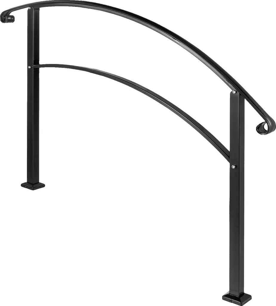 Main courante fer forgé noir 1,2m avec supports - Installation facile
