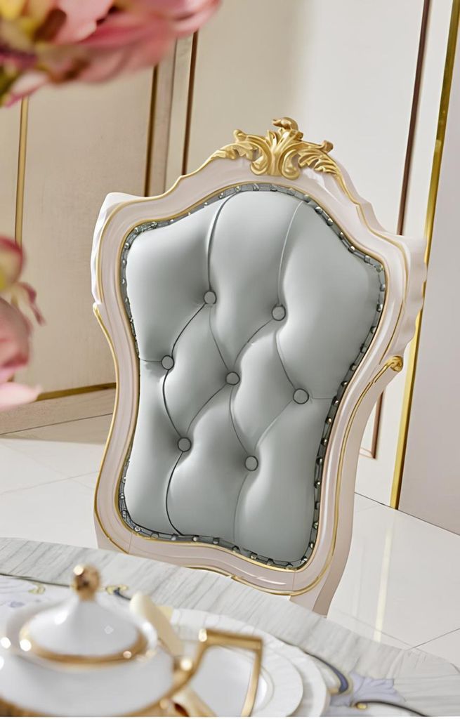 Klassischer Tisch Esstisch Holz Esszimmer Garnitur 6x Stuhl Set Stühle Lehn 7tlg