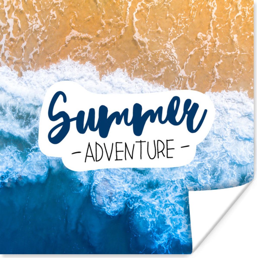 MuchoWow Poster Meer - Strand - Zitate 75x75 cm - Wand Dekoration