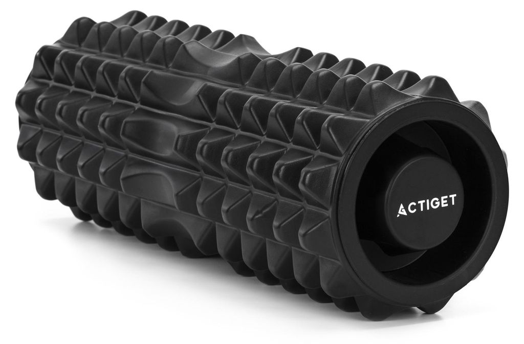 ACTIGET Massage-Roller 30 cm – mittelhart, mit Noppen, Schwarz