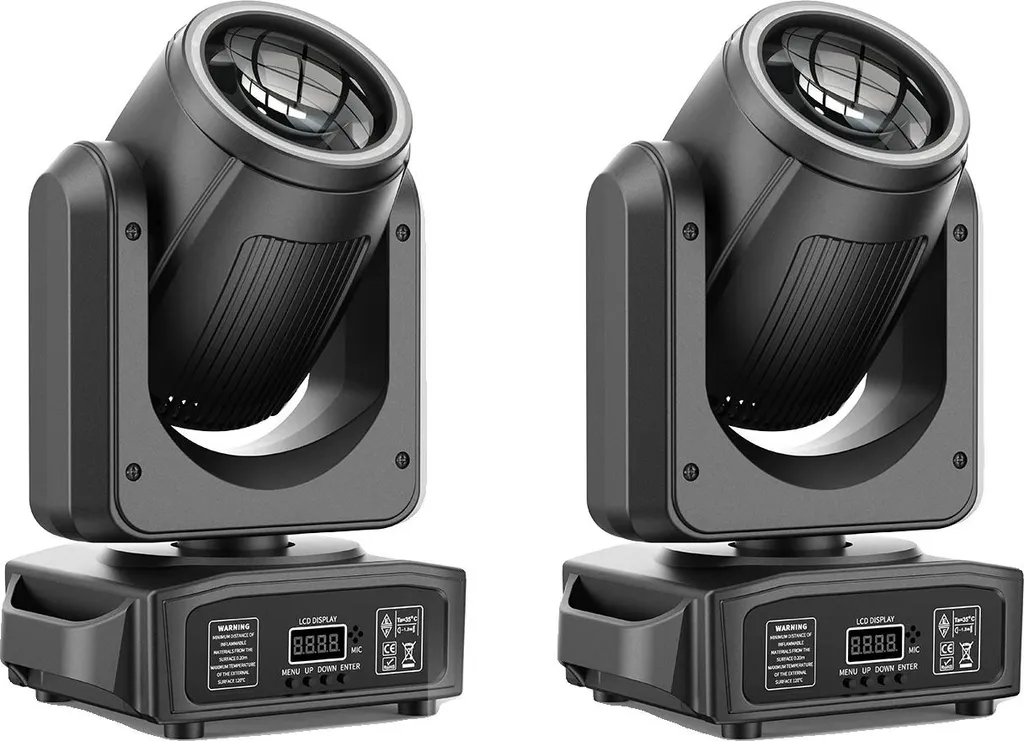 Lumière Moving Head Lyre LED Effets Dynamiques avec Prise EU - Noir