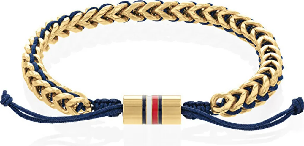 Bracciale Tommy Hilfiger 2790512 in Corda e Acciaio Gold da Uomo