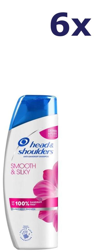 6x Head and Shoulders Shampoo 250ml Smooth & Silky