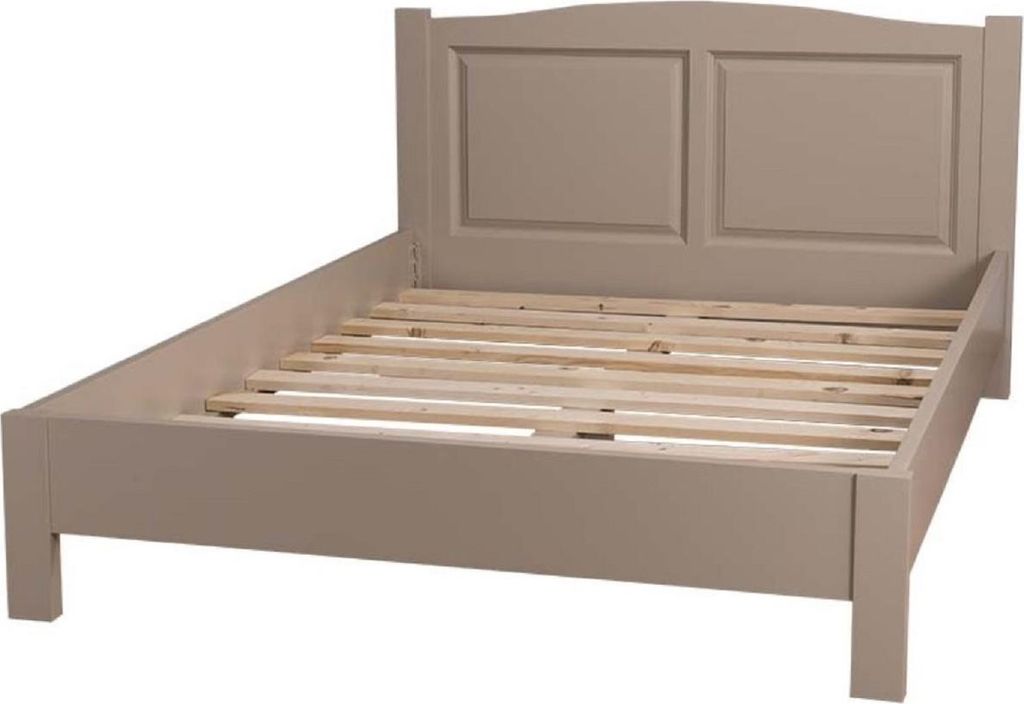 Casa Padrino Landhausstil Bett Taupe 160 x 200 cm - Massivholz Doppelbett - Landhausstil Schlafzimmermöbel