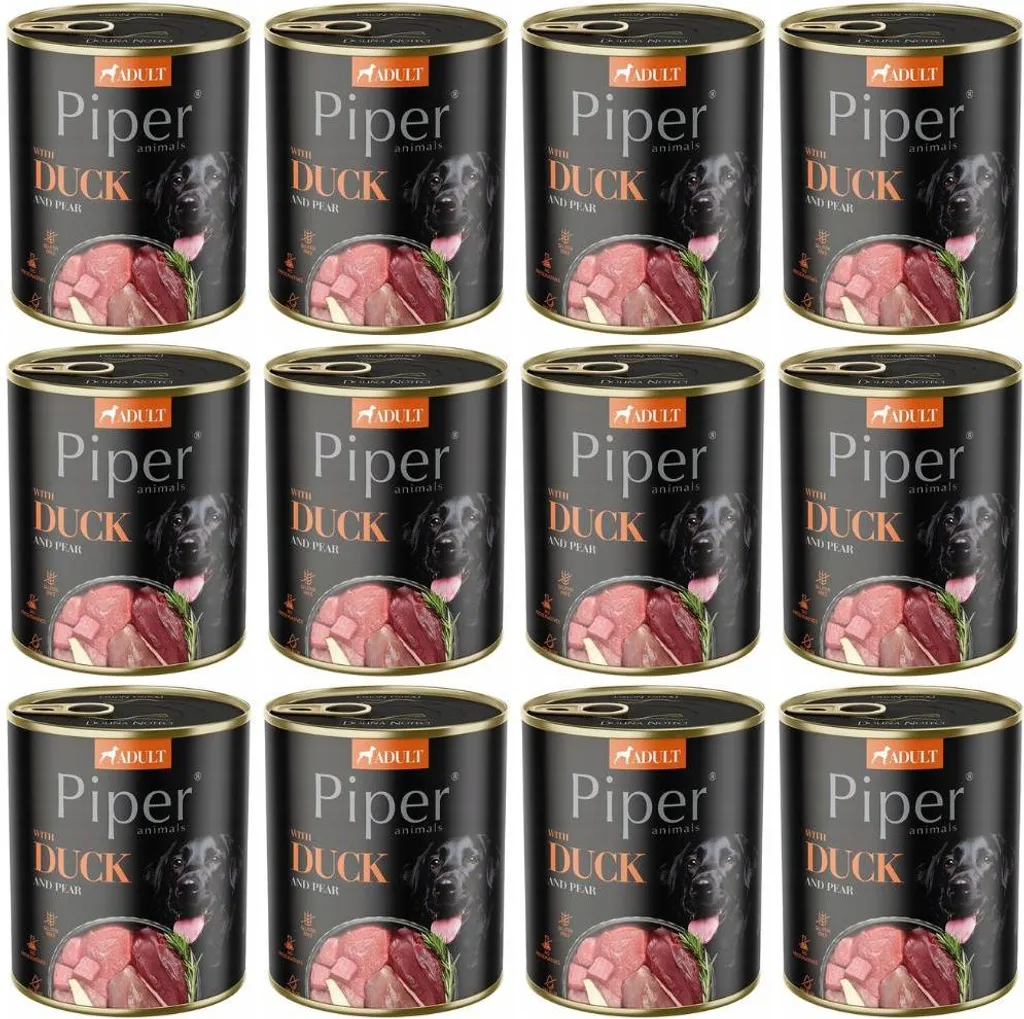 Digestion facile pour chien : Pâtée Piper canard et poire 800g sans soja