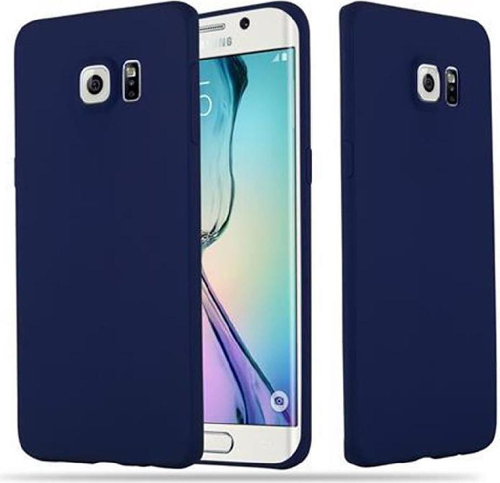 Cadorabo Hülle für Samsung Galaxy S6 EDGE Schutzhülle in Blau Handyhülle TPU Silikon Etui Case Cover