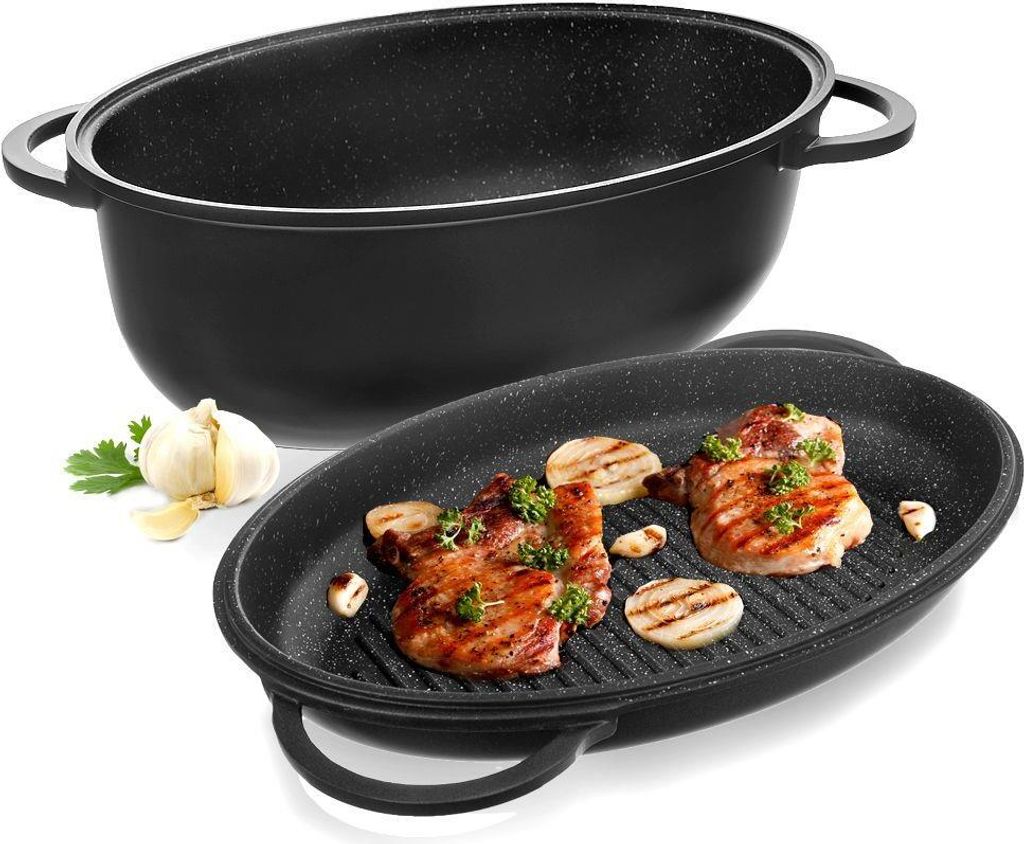 Granitbräter mit Deckel 2in1 GRANDE 10 l, 43x28 cm Produktbild 