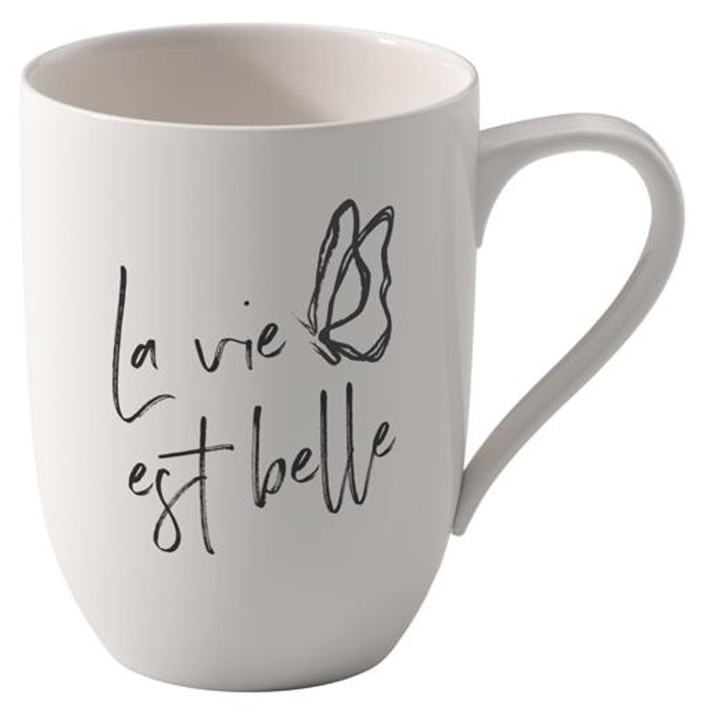 Taza con asa "La vie est belle", 115 x 80 x 104 mm, 290 ml Imagen del producto 