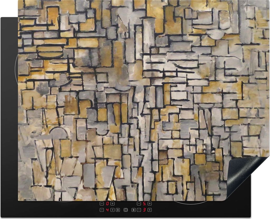 KitchenYeah© Herdabdeckplatte Mondrian - Kunst - Alte Produktbild 