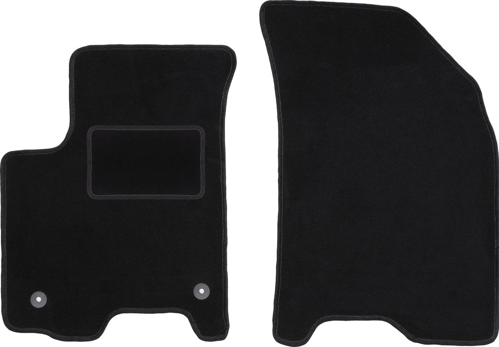 Velours-Fußmatten Vorne passend für Chevrolet Aveo I T200 / T250 (Schrägheck, Limousine, Bj. 2002-2011) – schwarz, passgenau, mit Befestigung...